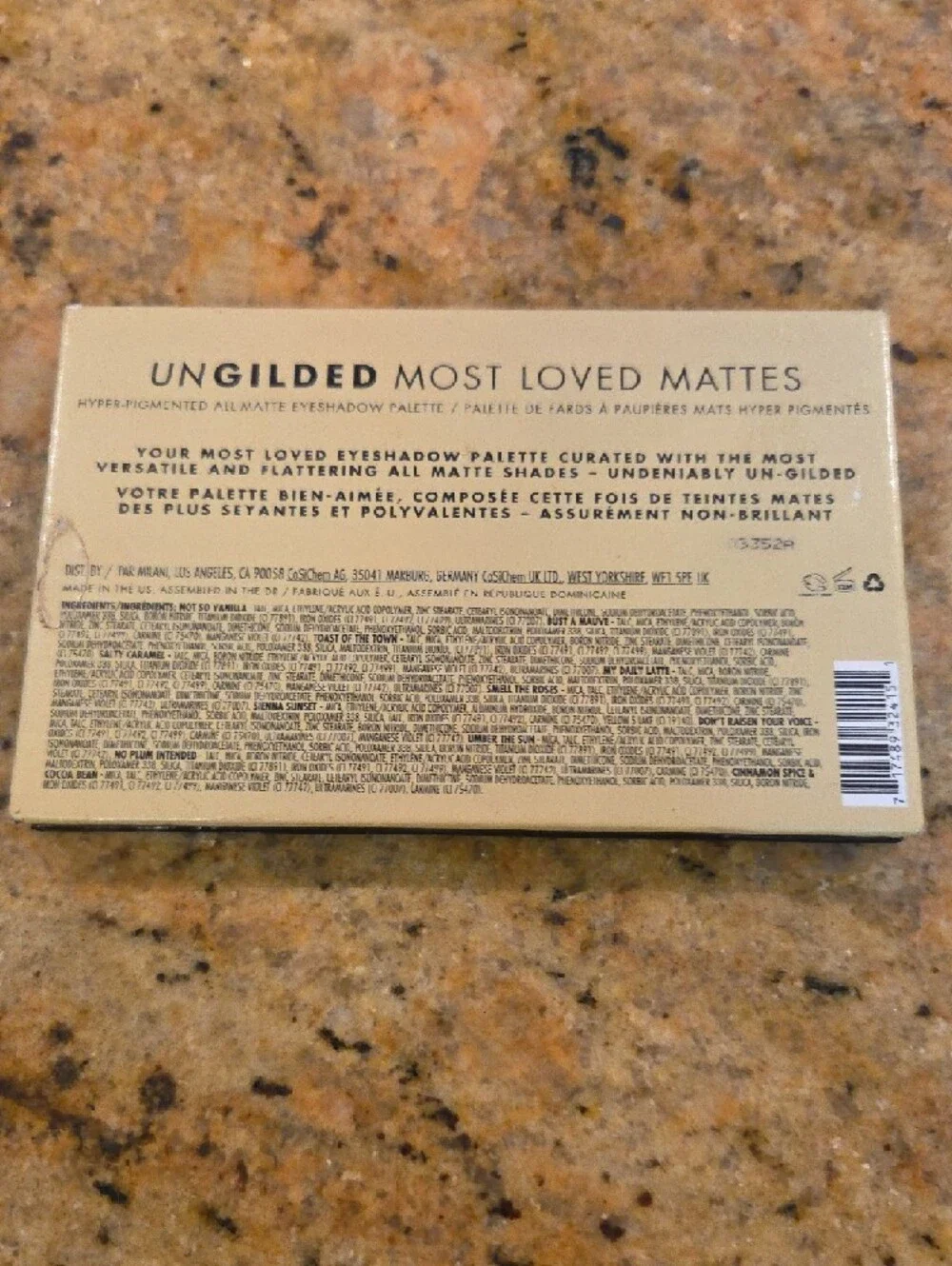 Milani Ungilded Most Loved Mattes Eyeshadow Palette - Black and Gold Lettering